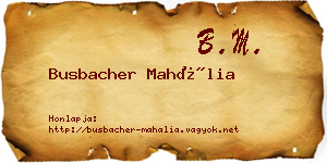 Busbacher Mahália névjegykártya